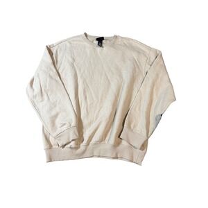 H&M Tan Sweatshirt Size‎ Medium Crewneck Beige Basic Warm Cozy